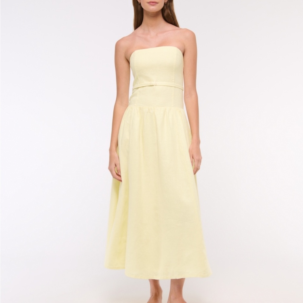 Abercrombie Linen Yellow Dress